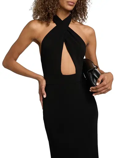 Nili Lotan Women's Lita Halter Column Gown - Black | Thumbnail 6