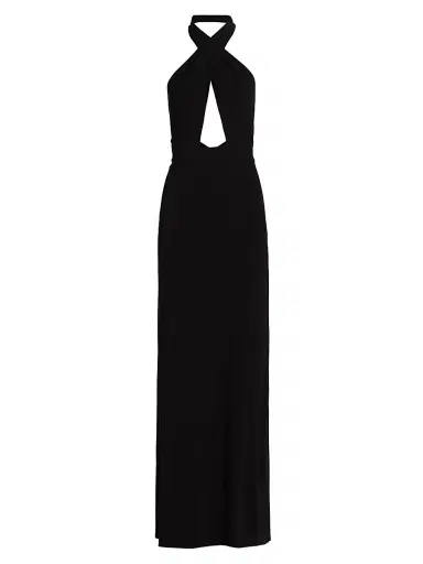 Nili Lotan Women's Lita Halter Column Gown - Black | Thumbnail 1