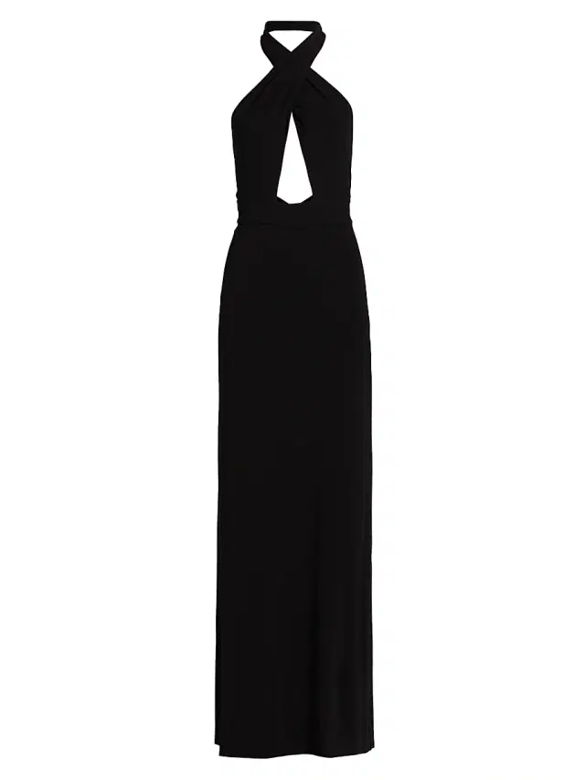 Women's Lita Halter Column Gown - Black