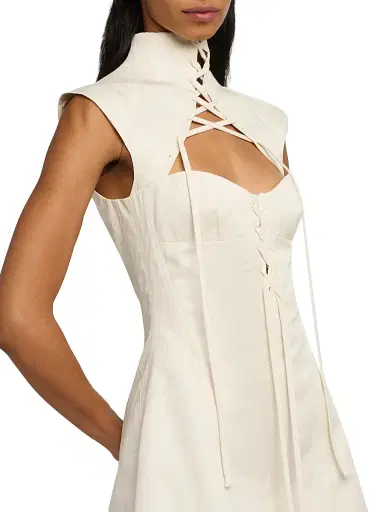 Alexander McQueen Women's Corset Washed Cotton Minidress - White - Size 10 | Thumbnail 5 Alexander McQueen Women's Corset Washed Cotton Minidress - White - Size 10 | Thumbnail 5