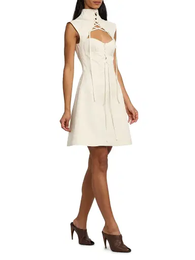 Alexander McQueen Women's Corset Washed Cotton Minidress - White - Size 10 | Thumbnail 6 Alexander McQueen Women's Corset Washed Cotton Minidress - White - Size 10 | Thumbnail 6