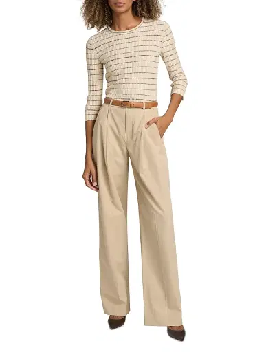 Vince Women's Camille Cotton-Blend Mid-Rise Wide-Leg Trousers | Thumbnail 2