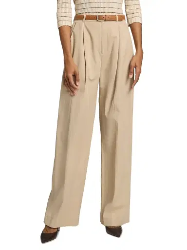 Vince Women's Camille Cotton-Blend Mid-Rise Wide-Leg Trousers | Thumbnail 3