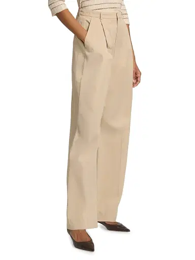 Vince Women's Camille Cotton-Blend Mid-Rise Wide-Leg Trousers | Thumbnail 4