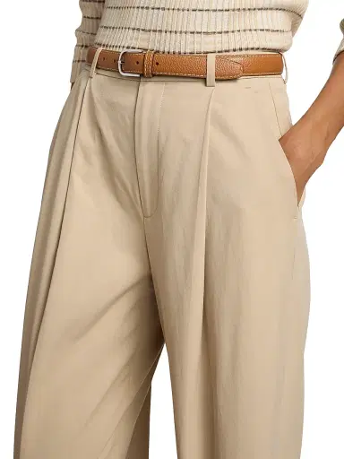 Vince Women's Camille Cotton-Blend Mid-Rise Wide-Leg Trousers | Thumbnail 6