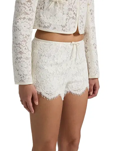 LoveShackFancy Women's Lavendine Floral Lace Cotton-Blend Shorts - Ivory - Size 14 | Thumbnail 4 LoveShackFancy Women's Lavendine Floral Lace Cotton-Blend Shorts - Ivory - Size 14 | Thumbnail 4