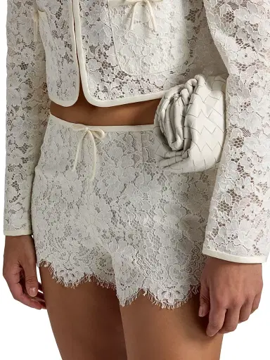 LoveShackFancy Women's Lavendine Floral Lace Cotton-Blend Shorts - Ivory - Size 14 | Thumbnail 6 LoveShackFancy Women's Lavendine Floral Lace Cotton-Blend Shorts - Ivory - Size 14 | Thumbnail 6