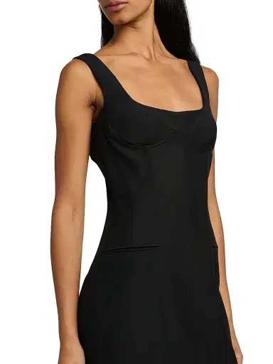 Alexander McQueen Women's Seamed Wool-Mohair Sheath Dress - Black - Size 12 | Thumbnail 6 Alexander McQueen Women's Seamed Wool-Mohair Sheath Dress - Black - Size 12 | Thumbnail 6