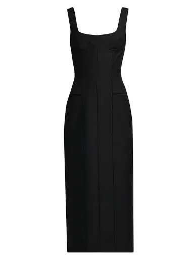 Alexander McQueen Women's Seamed Wool-Mohair Sheath Dress - Black - Size 12 | Thumbnail 1 Alexander McQueen Women's Seamed Wool-Mohair Sheath Dress - Black - Size 12 | Thumbnail 1