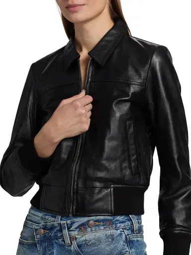 R13 Women's Berlin Leather Bomber Jacket | Thumbnail 6 R13 Women's Berlin Leather Bomber Jacket | Thumbnail 6
