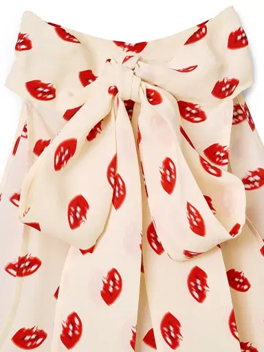 Marc Jacobs Women's Lips Halterneck Tie Top - Ivory Multi - Size Small | Thumbnail 6 Marc Jacobs Women's Lips Halterneck Tie Top - Ivory Multi - Size Small | Thumbnail 6