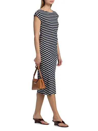 AG Jeans Women's Aja Striped Cotton-Blend Midi-T-Shirt Dress - Pacific Navy Powder - Size XS | Thumbnail 2 AG Jeans Women's Aja Striped Cotton-Blend Midi-T-Shirt Dress - Pacific Navy Powder - Size XS | Thumbnail 2