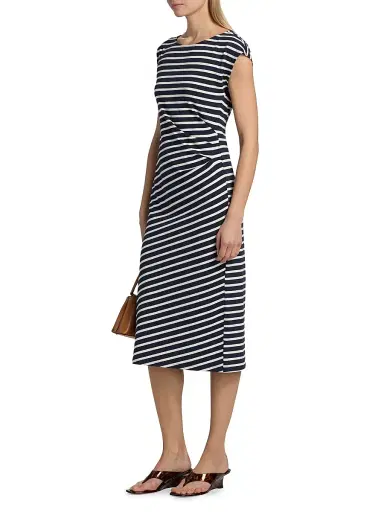 AG Jeans Women's Aja Striped Cotton-Blend Midi-T-Shirt Dress - Pacific Navy Powder - Size XS | Thumbnail 4 AG Jeans Women's Aja Striped Cotton-Blend Midi-T-Shirt Dress - Pacific Navy Powder - Size XS | Thumbnail 4