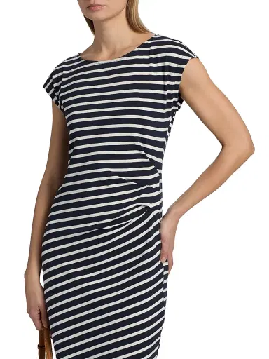 AG Jeans Women's Aja Striped Cotton-Blend Midi-T-Shirt Dress - Pacific Navy Powder - Size XS | Thumbnail 6 AG Jeans Women's Aja Striped Cotton-Blend Midi-T-Shirt Dress - Pacific Navy Powder - Size XS | Thumbnail 6