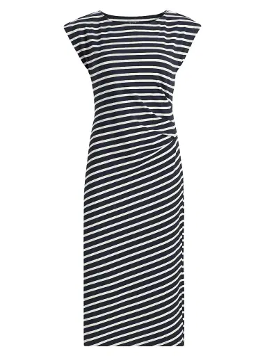 AG Jeans Women's Aja Striped Cotton-Blend Midi-T-Shirt Dress - Pacific Navy Powder - Size XS | Thumbnail 1 AG Jeans Women's Aja Striped Cotton-Blend Midi-T-Shirt Dress - Pacific Navy Powder - Size XS | Thumbnail 1