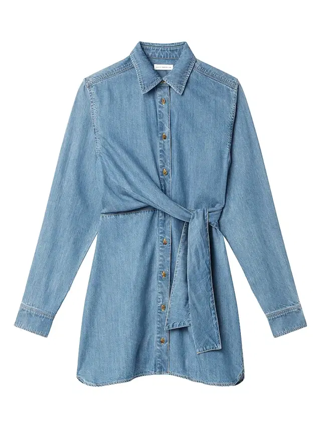 Good American Women's Wrap-Front Denim Mini Shirtdress - Indigo