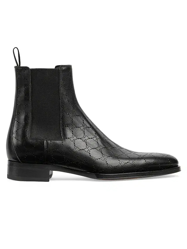 Men's Iggy GG Monogram Leather Chelsea Boots - Black