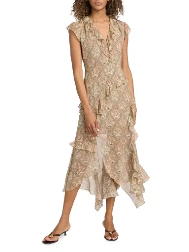 Veronica Beard Women's Avenel Paisley Cap-Sleeve Dress | Thumbnail 3