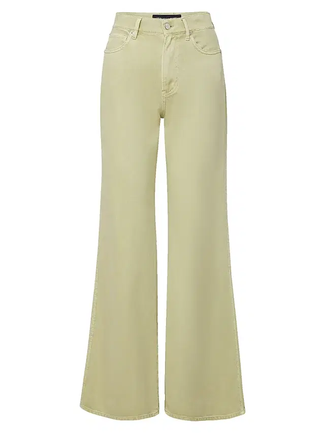 Veronica Beard Women's Kasey Mid-Rise Wide-Leg Jeans - Pistachio
