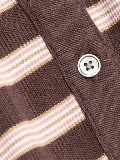Veronica Beard Women's Lanier Striped Polo Minidress - Brown Stripe | Thumbnail 7 Veronica Beard Women's Lanier Striped Polo Minidress - Brown Stripe | Thumbnail 7