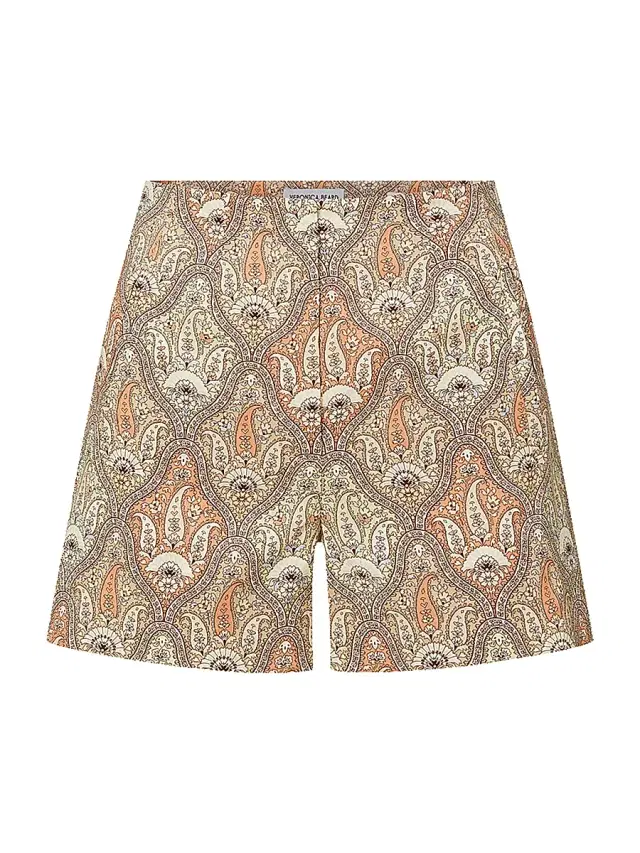 Veronica Beard Women's Jazmin Paisley Linen-Blend Shorts - Stone Khaki Multi