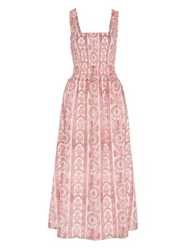 Hill House Home Women's The Azalea Maxi Nap Dress - Coral Corsica Paisley | Thumbnail 1 Hill House Home Women's The Azalea Maxi Nap Dress - Coral Corsica Paisley | Thumbnail 1