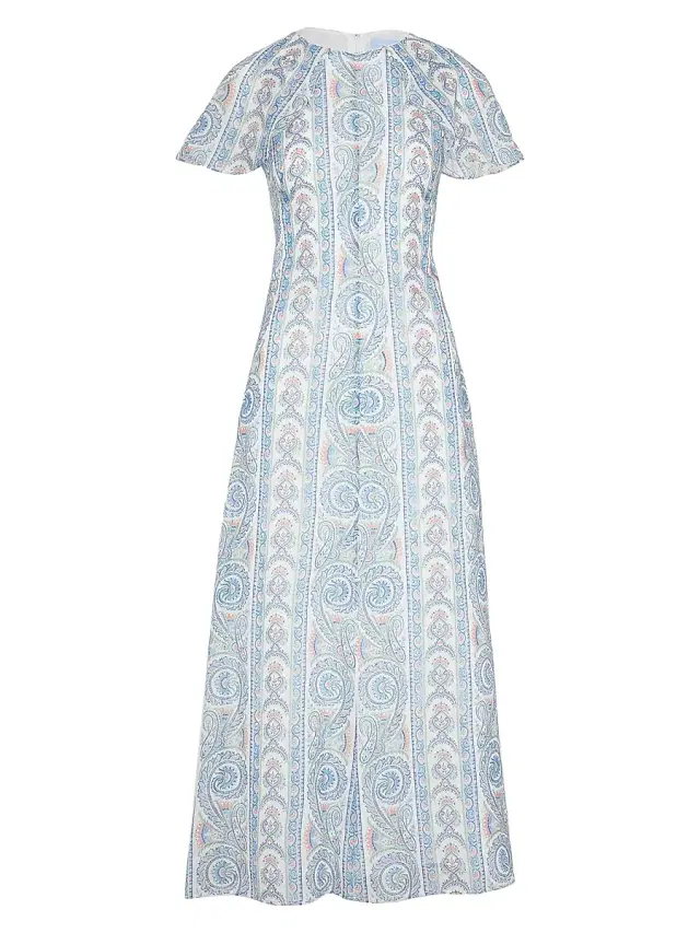 Hill House Home Women's The Davina Dress - Blue Corsica Paisley