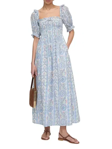 Hill House Home Women's The Scarlett Midi Nap Dress - Blue Corsica Paisley | Thumbnail 2 Hill House Home Women's The Scarlett Midi Nap Dress - Blue Corsica Paisley | Thumbnail 2