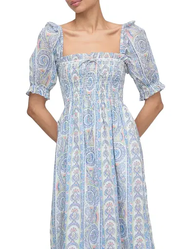Hill House Home Women's The Scarlett Midi Nap Dress - Blue Corsica Paisley | Thumbnail 4 Hill House Home Women's The Scarlett Midi Nap Dress - Blue Corsica Paisley | Thumbnail 4