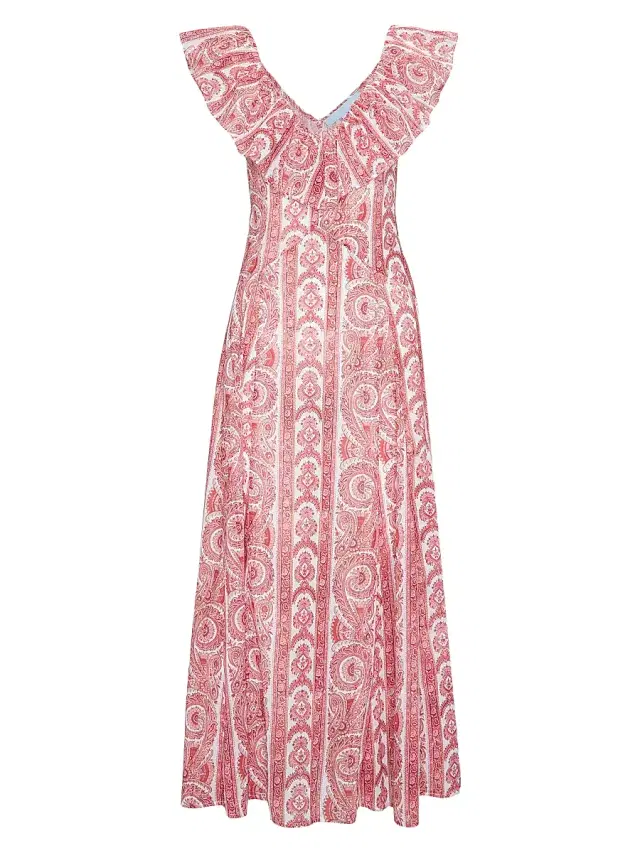 Hill House Home Women's The Milani Dress - Coral Corsica Paisley