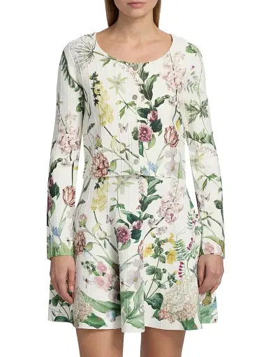Cara Cara Women's Rose Floral Seamed Cardigan - Bloomsfield Ivory - Size Medium | Thumbnail 3 Cara Cara Women's Rose Floral Seamed Cardigan - Bloomsfield Ivory - Size Medium | Thumbnail 3