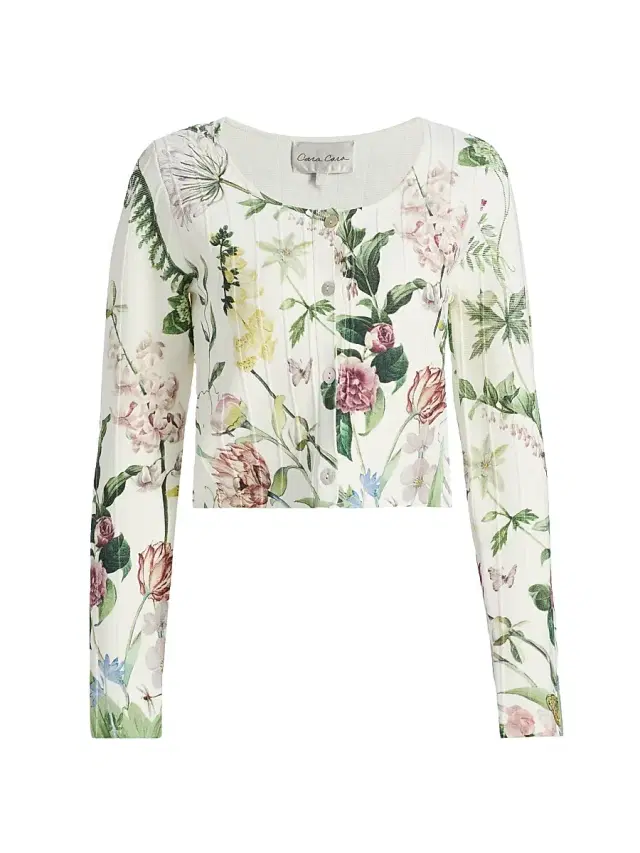 Women's Rose Floral Seamed Cardigan - Bloomsfield