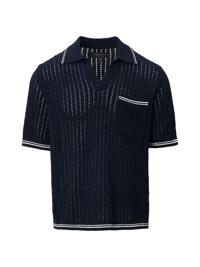 rag & bone Men's Johnny Collar Crotchet Cotton Polo Shirt - Salute