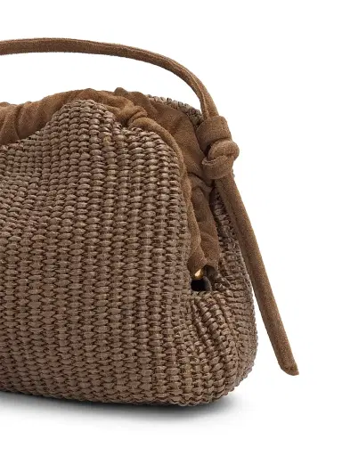 Mansur Gavriel Women's Cloud Mini Raffia Clutch - Anise | Thumbnail 5 Mansur Gavriel Women's Cloud Mini Raffia Clutch - Anise | Thumbnail 5