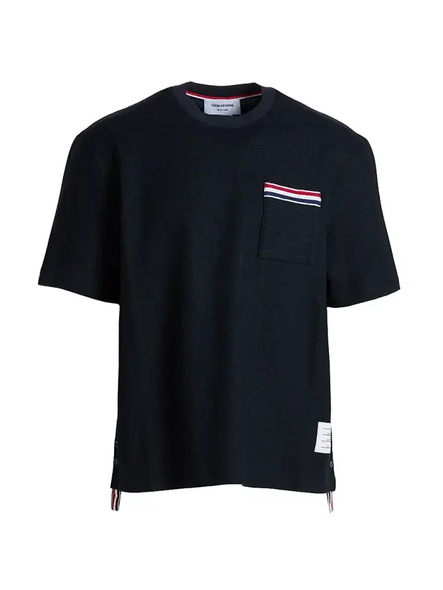 Men's RWB-Embroidered Textured Crewneck T-Shirt - Navy
