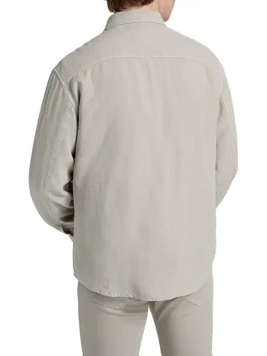 FRAME Men's Classic Long-Sleeve Snap-Front Shirt - Light Stone | Thumbnail 5