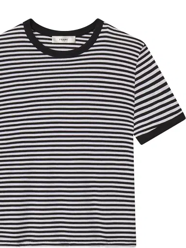 Frame Women's The Ringer Baby Striped Supima Cotton T-Shirt - Black Multi | Thumbnail 7 Frame Women's The Ringer Baby Striped Supima Cotton T-Shirt - Black Multi | Thumbnail 7