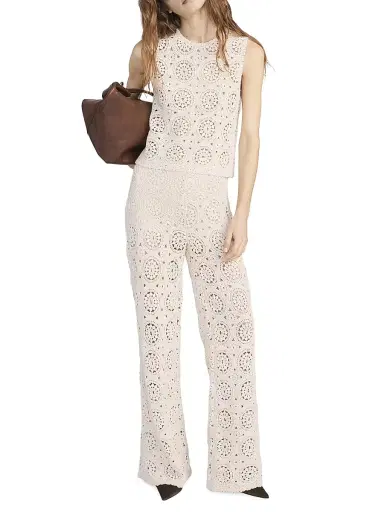 Frame Women's The Crochet Tank Top - Cream - Size Medium | Thumbnail 2