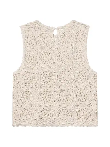 Frame Women's The Crochet Tank Top - Cream - Size Medium | Thumbnail 3