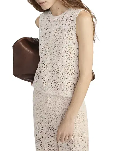 Frame Women's The Crochet Tank Top - Cream - Size Medium | Thumbnail 5