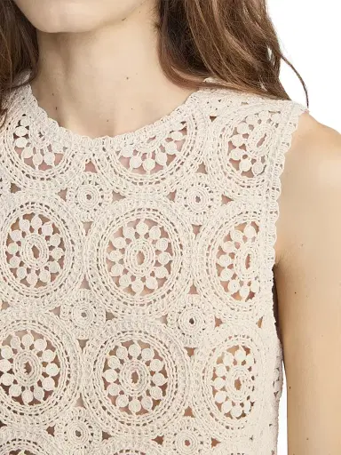 Frame Women's The Crochet Tank Top - Cream - Size Medium | Thumbnail 7
