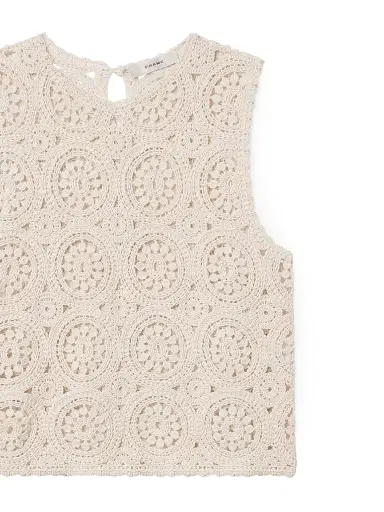 Frame Women's The Crochet Tank Top - Cream - Size Medium | Thumbnail 8