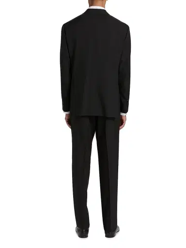 Sartorio Napoli Men's Wool Single-Breasted Suit - Black - Size 46 | Thumbnail 5