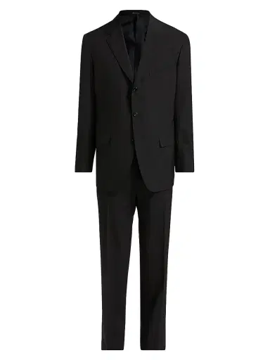 Sartorio Napoli Men's Wool Single-Breasted Suit - Black - Size 46 | Thumbnail 1