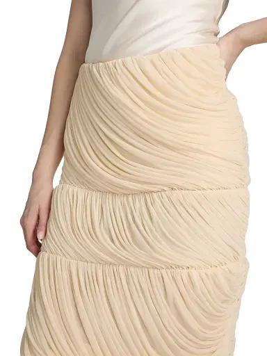 Ronny Kobo Women's Alory Draped Jersey Skirt - Ivory - Size XL | Thumbnail 6