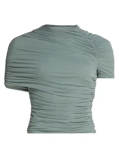 Ronny Kobo Women's Vega Ruched Jersey Top - Green - Size XL | Thumbnail 1 Ronny Kobo Women's Vega Ruched Jersey Top - Green - Size XL | Thumbnail 1