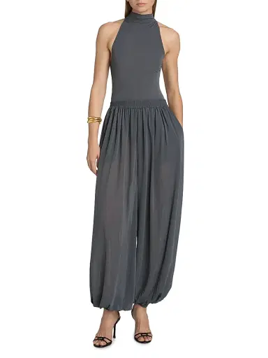 Ronny Kobo Women's Spen Sleeveless Jersey Bodysuit - Charcoal - Size Large | Thumbnail 2