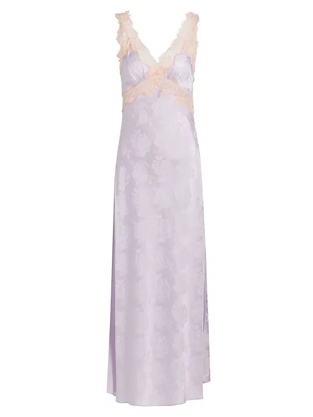 Ronny Kobo Women's Bryn Floral Lace-Trim Satin Maxi Dress - Hydrangea