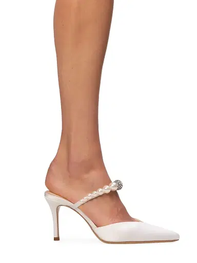 Anne Barge Women's Bijou Satin Pumps - White Satin - Size 12 | Thumbnail 4