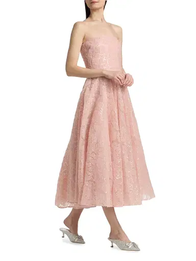 Theia Women's Selina Strapless Cocktail Dress - Powder Blush | Thumbnail 2